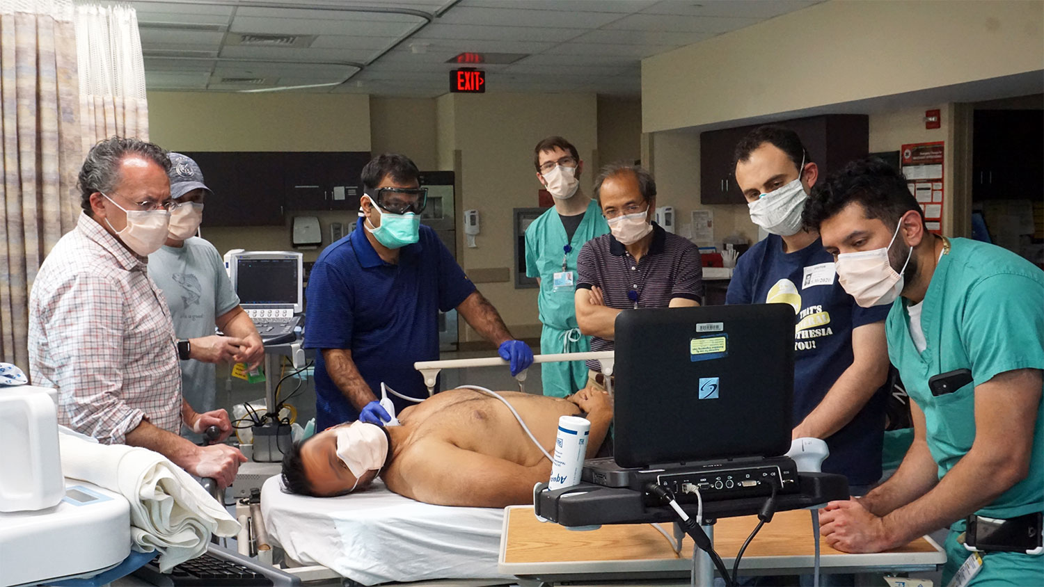 The Charter Anesthesia team learning together during an ultrasound workshop